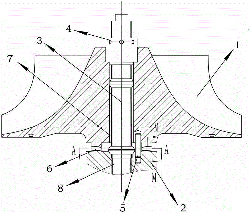 Compressor impeller and pinion shaft connecting structure and machining method thereof