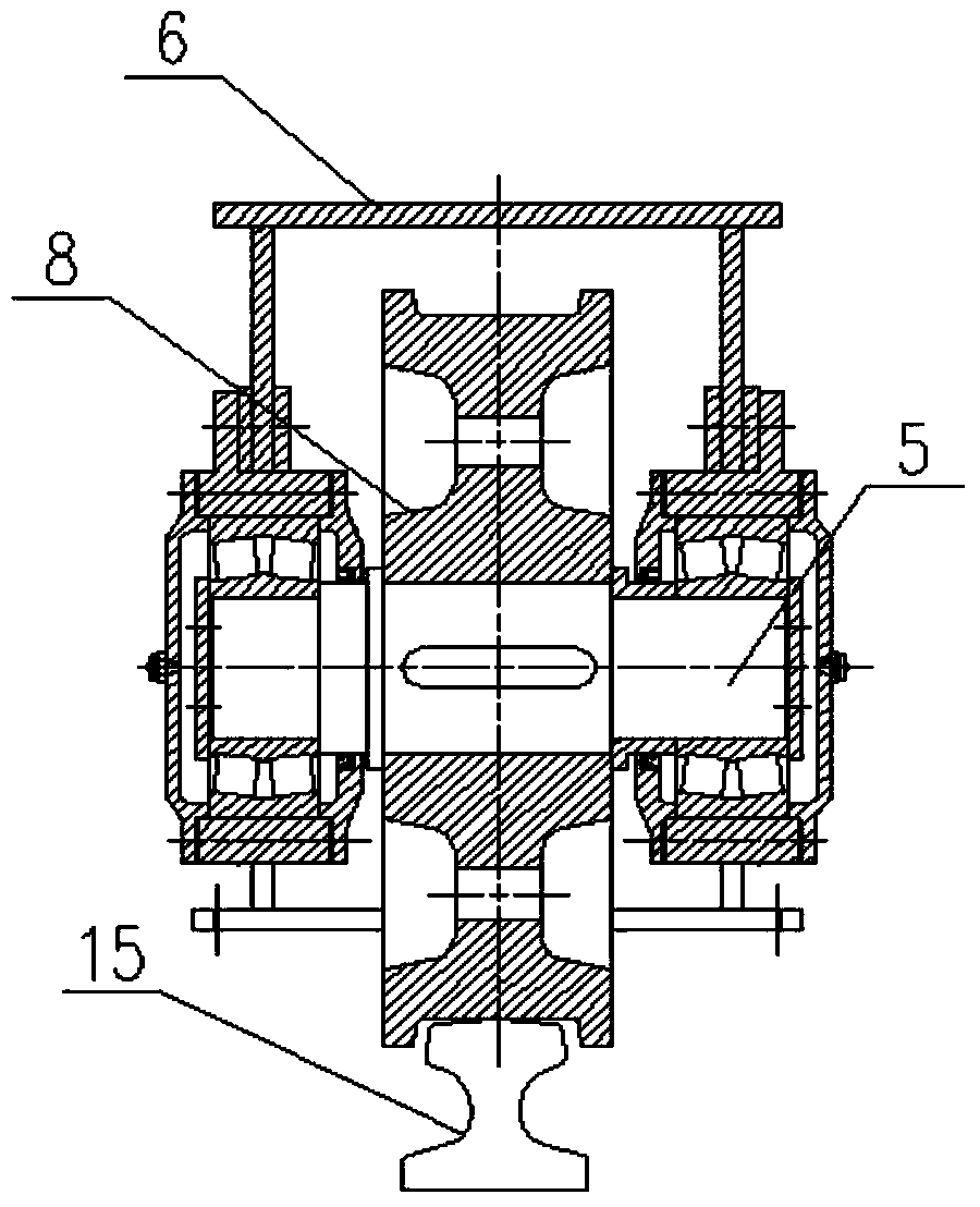 Cart walking trolley with broken shaft protection device