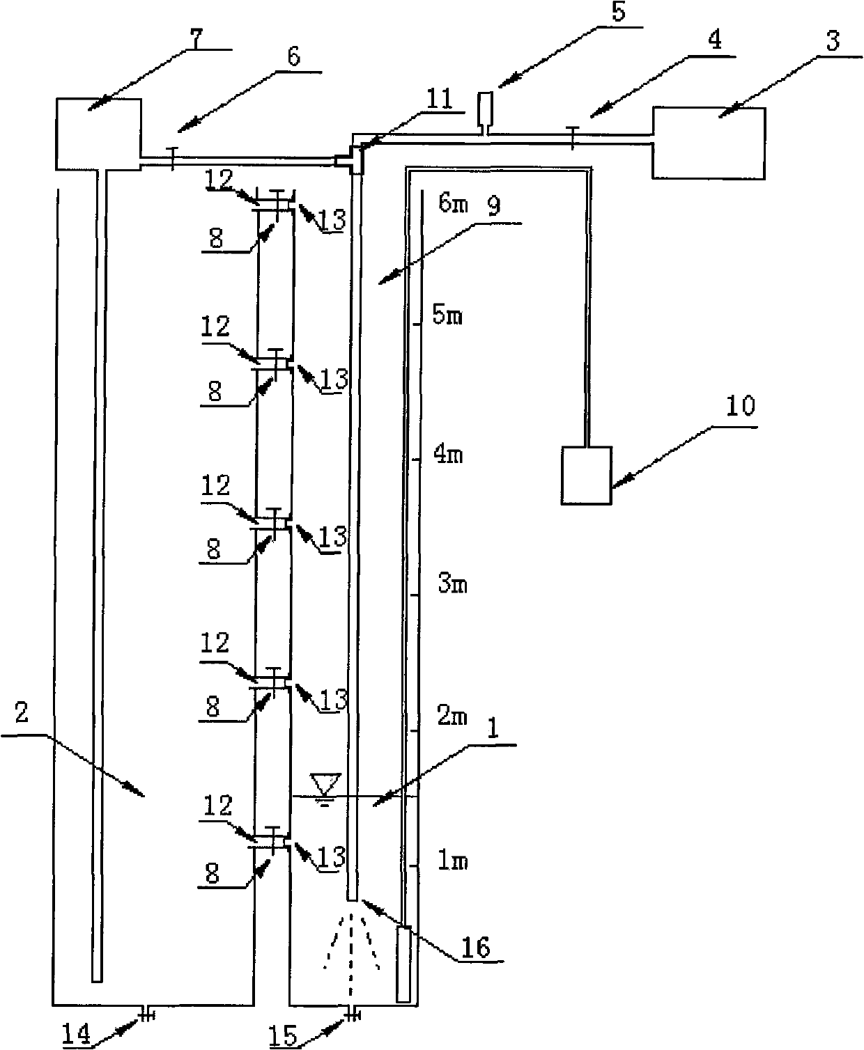 Experimental device for forming jet flow by drifting water with high-speed airflow and generating supersaturated total dissolved gas