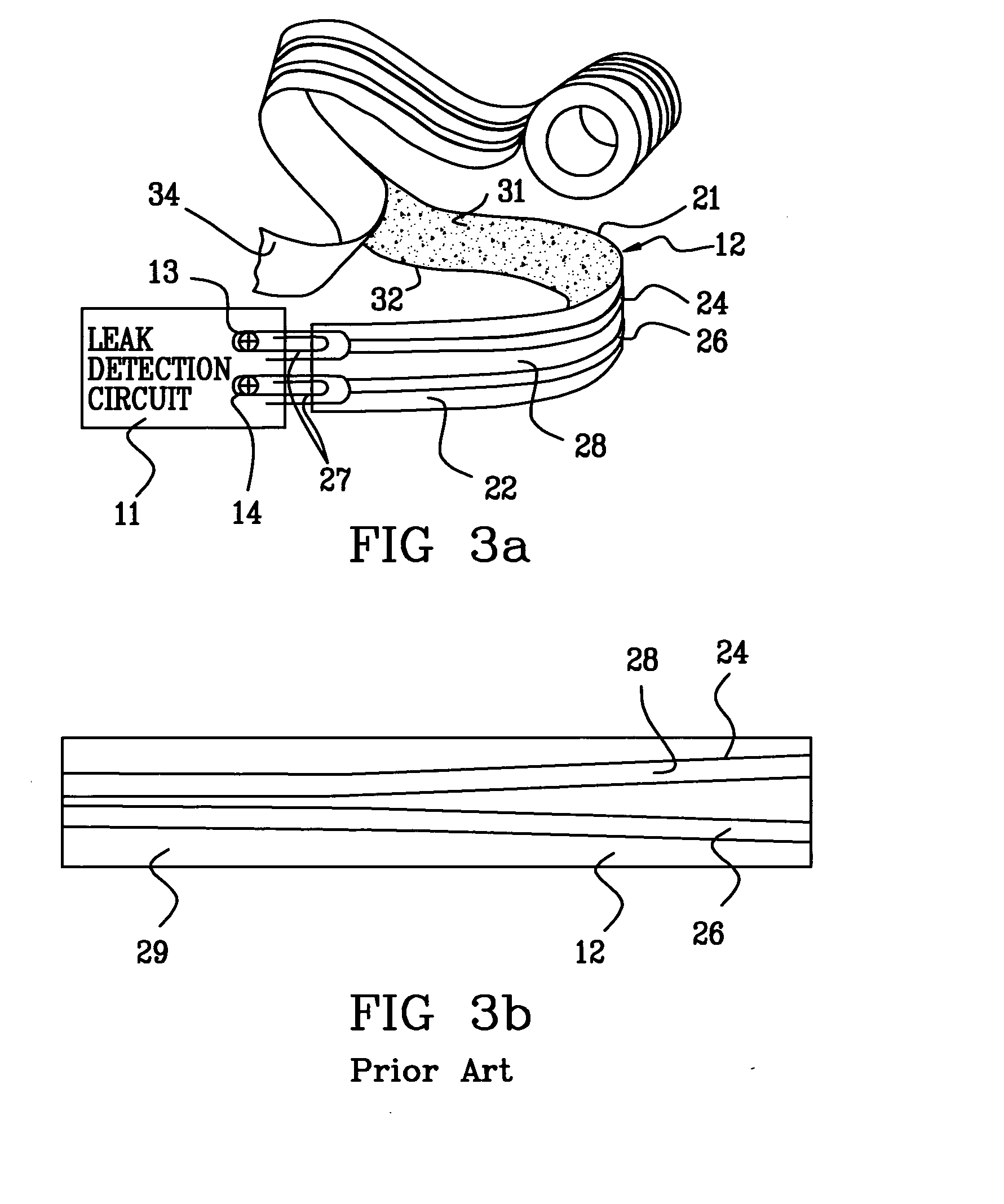 Probe for fluid leak detection with specific distal part