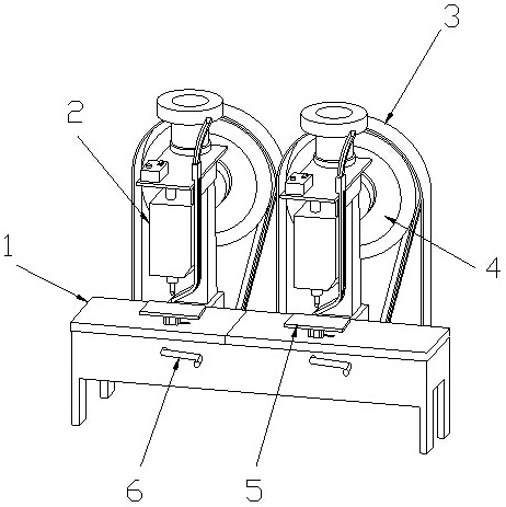 A double-station automatic feeding riveting machine