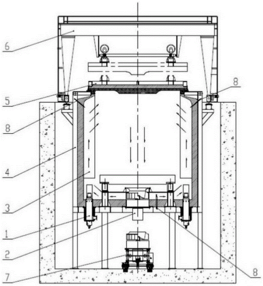 Aluminum slab pit heating furnace with soaking function