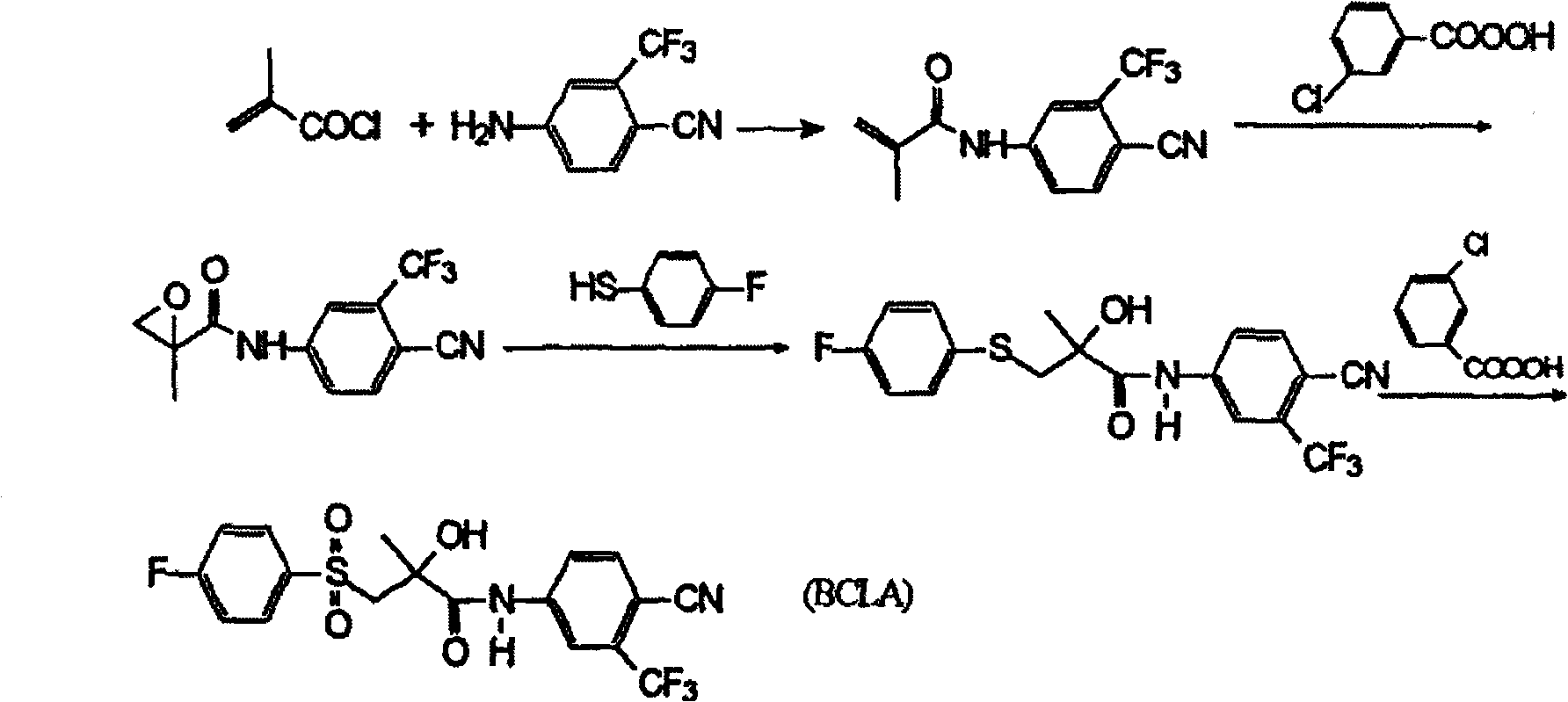 Preparation method of bicalutamide intermediate