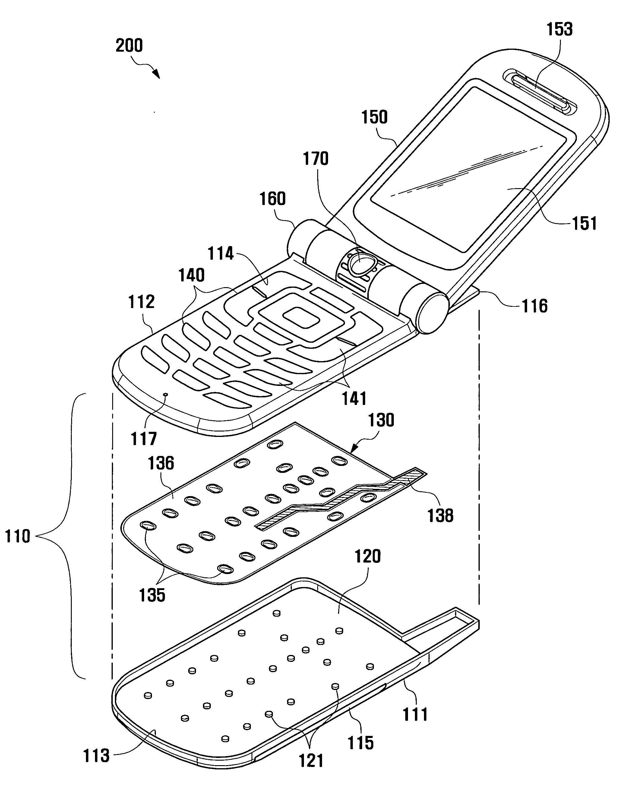 Dome switch assembly and mobile communication terminal having the same