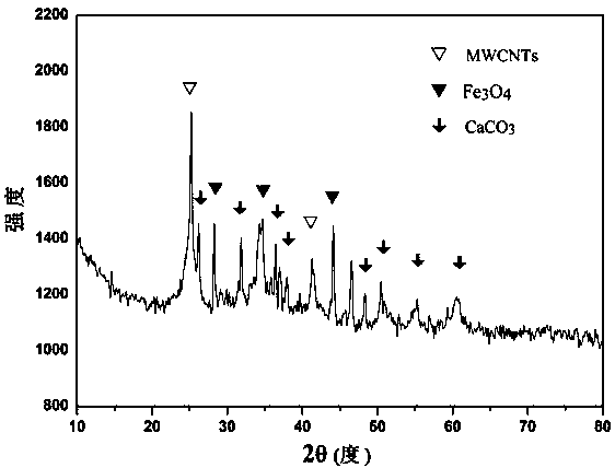 A negative ca magnetic carbon nanotube composite material and its preparation method and application