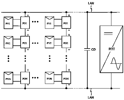 Voltage conversion circuit for photovoltaic module power optimization and capable of generating carrier signal