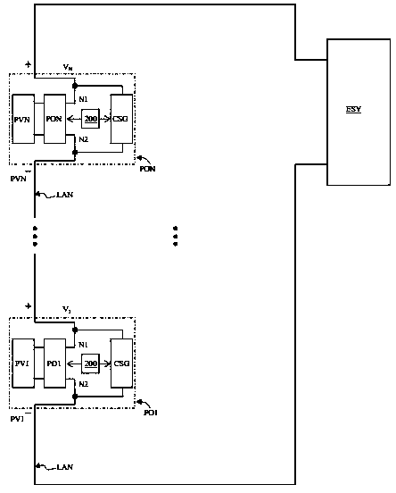 Voltage conversion circuit for photovoltaic module power optimization and capable of generating carrier signal