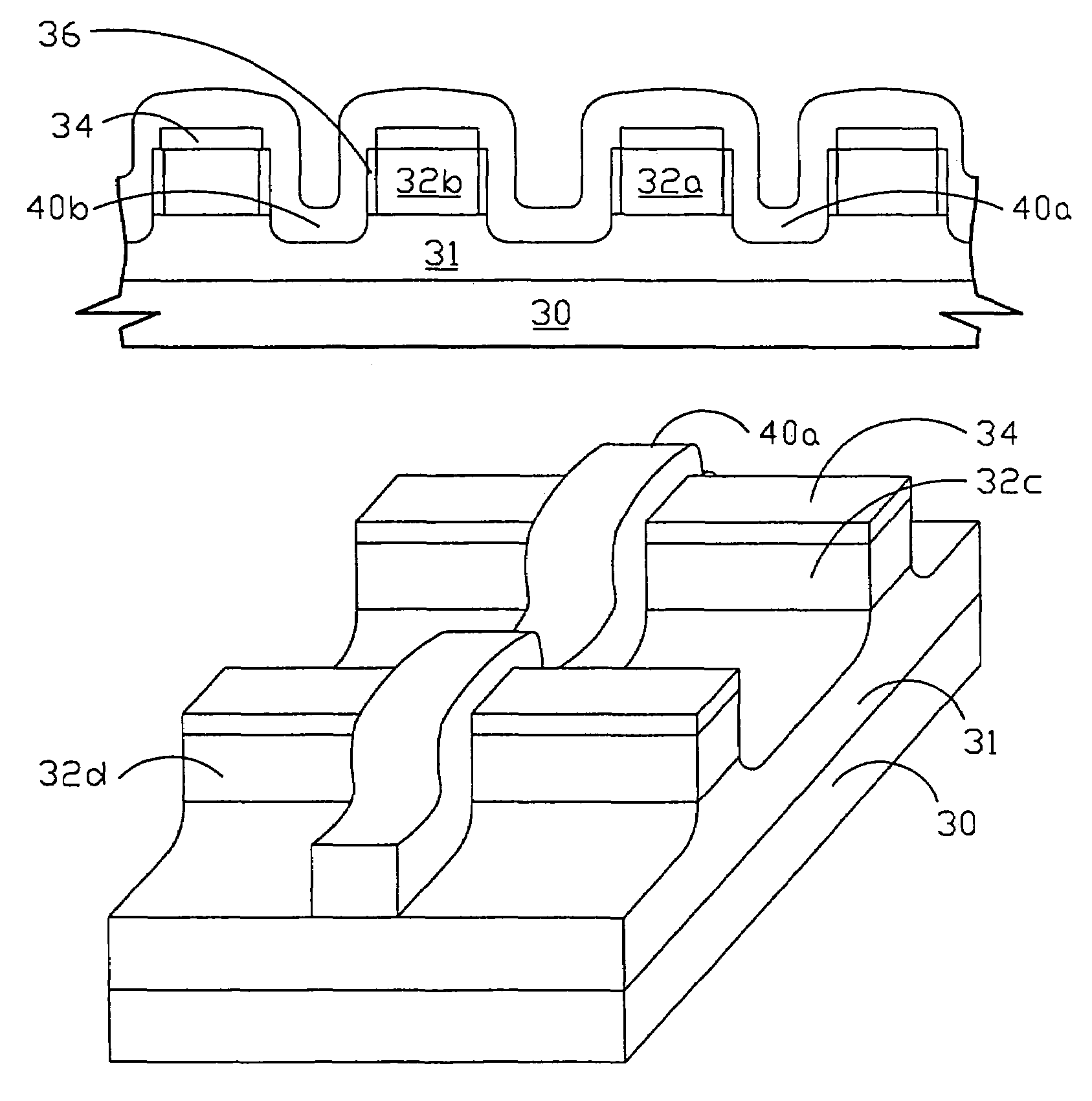 Double gate MOSFET device