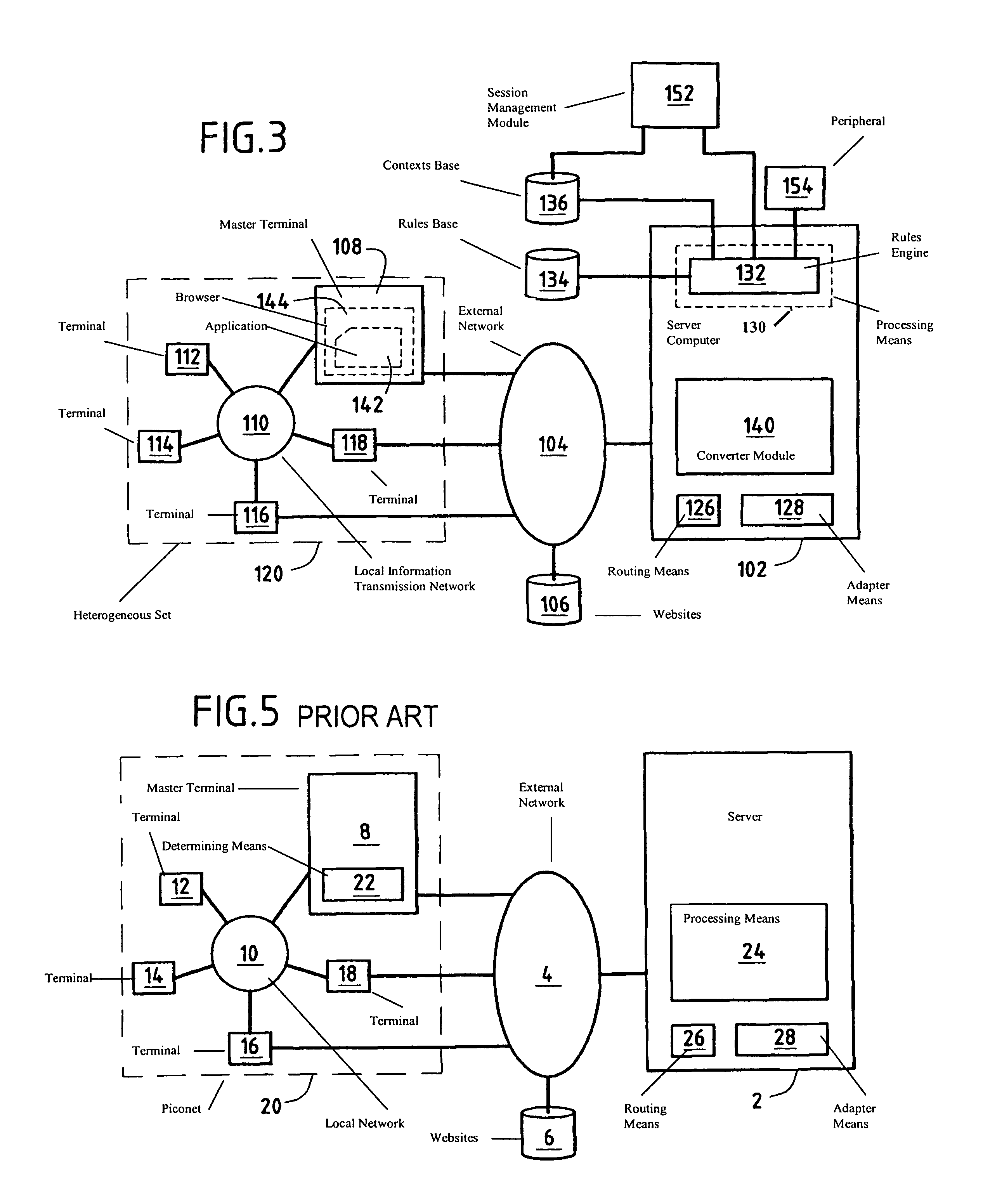 Context management system for a network including a heterogenous set of terminals