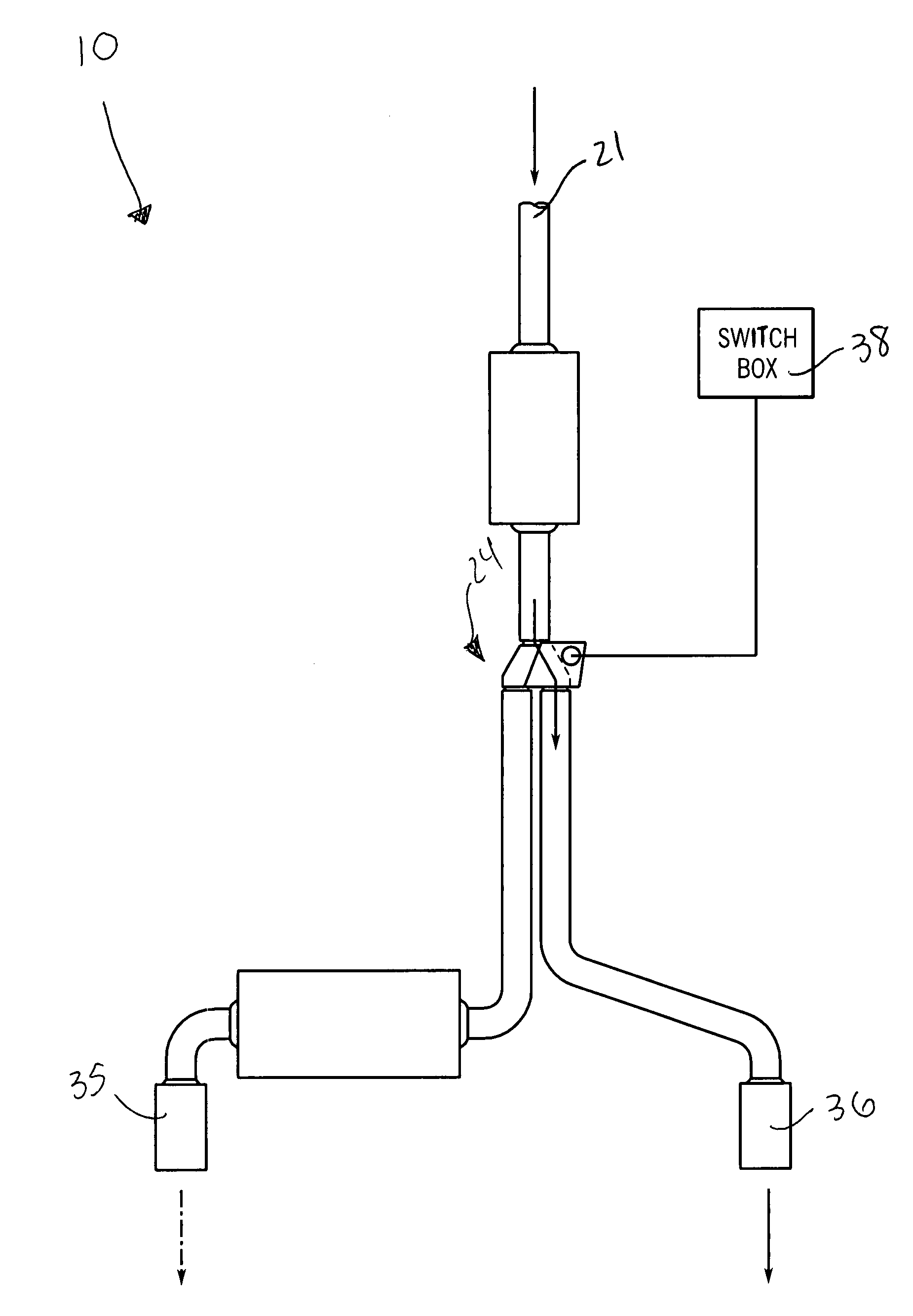 Dual mode vehicle exhaust system and associated method