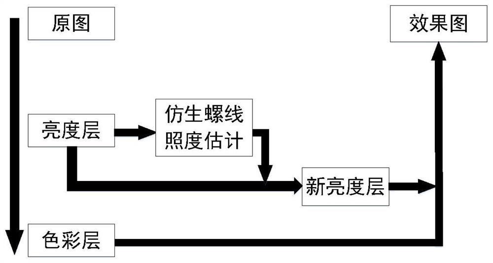 A Method of Illumination Compensation and Image Enhancement Based on Bionic Helix