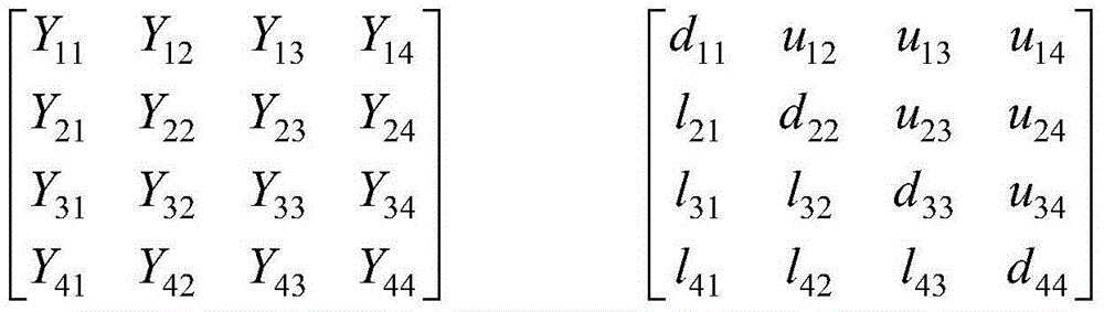 Method for obtaining electric power system node impedance matrix through LDU triangular decomposition based on symmetrical sparse matrix technology