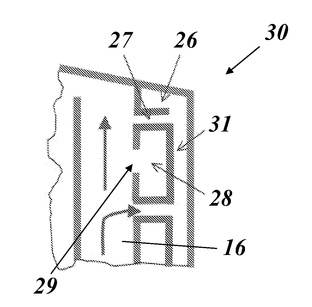 Thermally loaded, cooled component