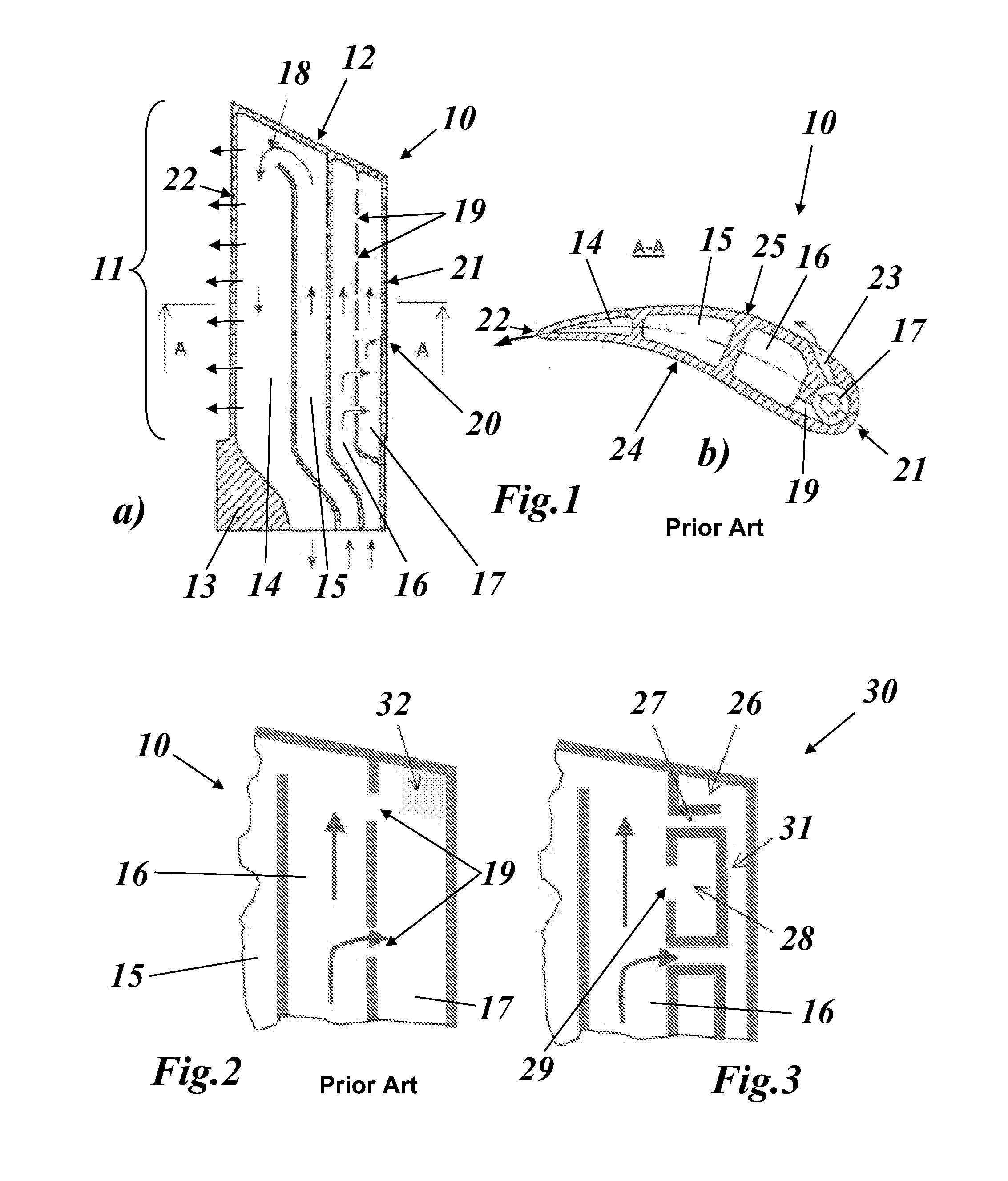 Thermally loaded, cooled component