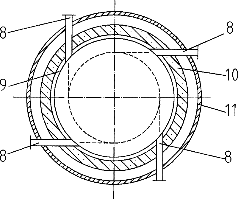 Two stage type dry coal powder entrained flow gasifier