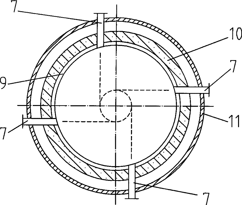 Two stage type dry coal powder entrained flow gasifier