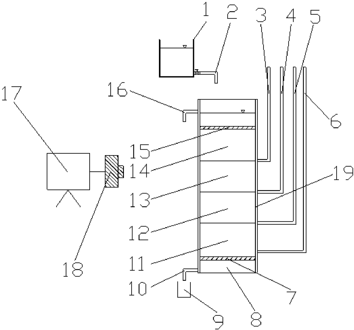 Device and method for fast determining various sandy soil seepage coefficients