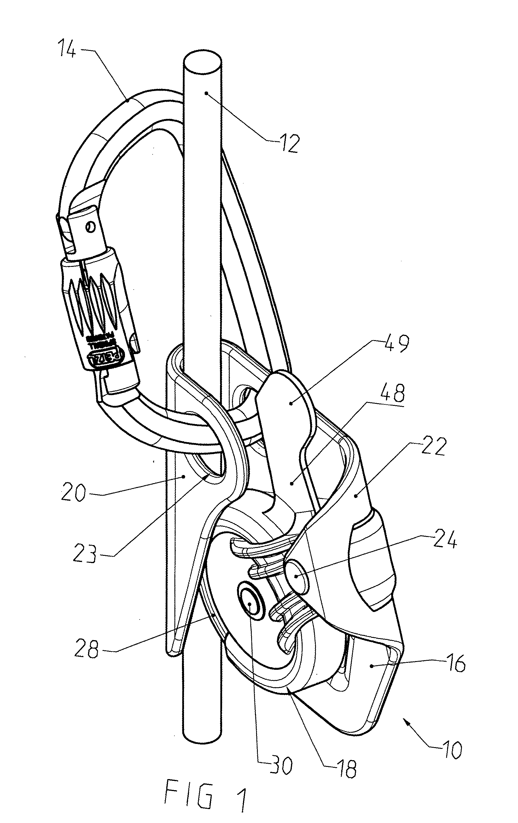 Fall arrest device for a fixed rope