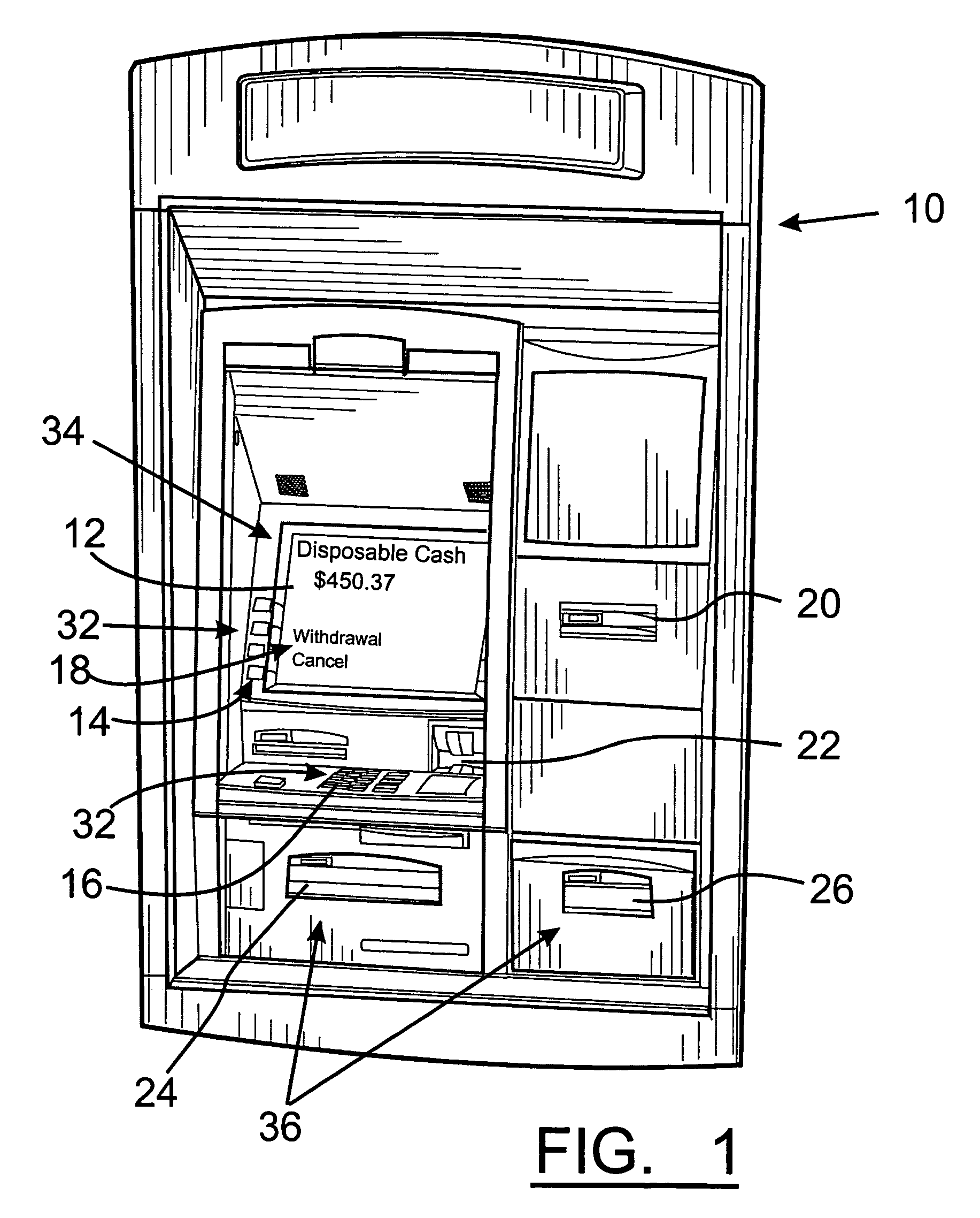Cash dispensing automated banking machine with disposable cash display