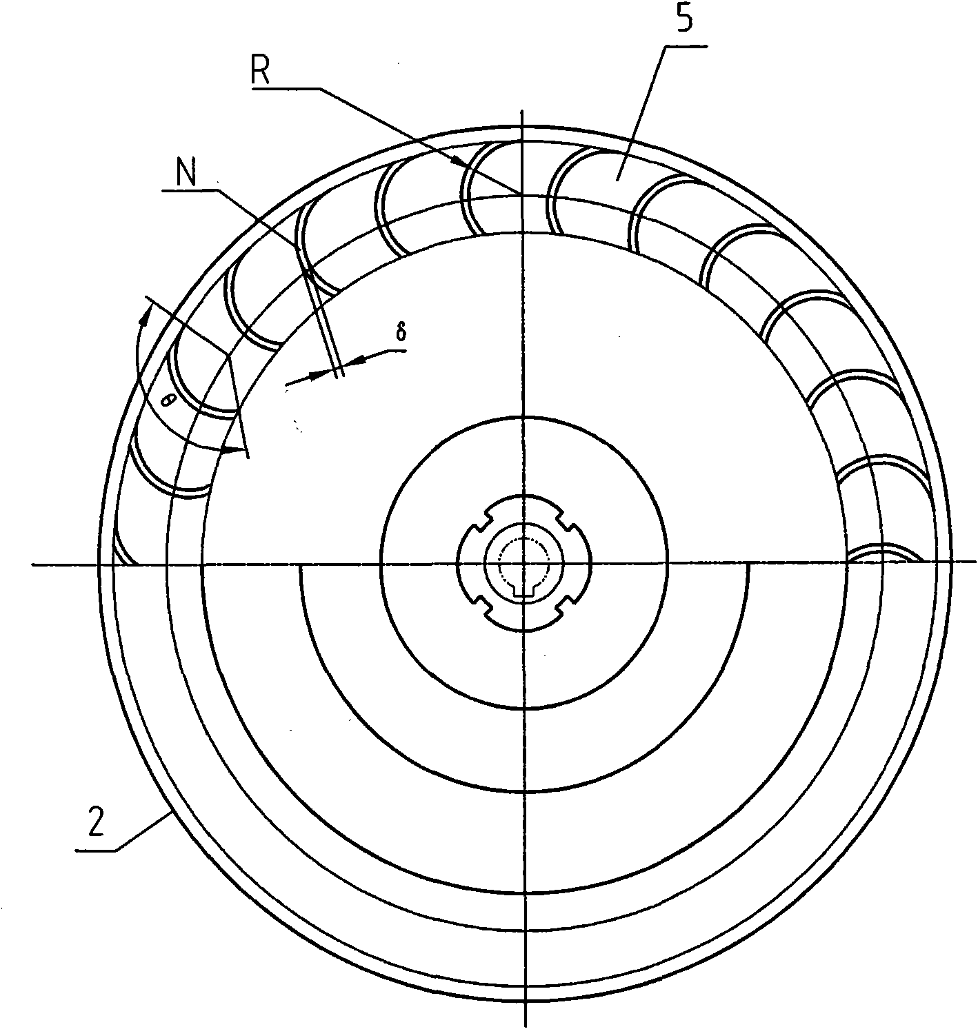 Forward skewed multi-blade impeller with narrow cavity and integral casting technique thereof