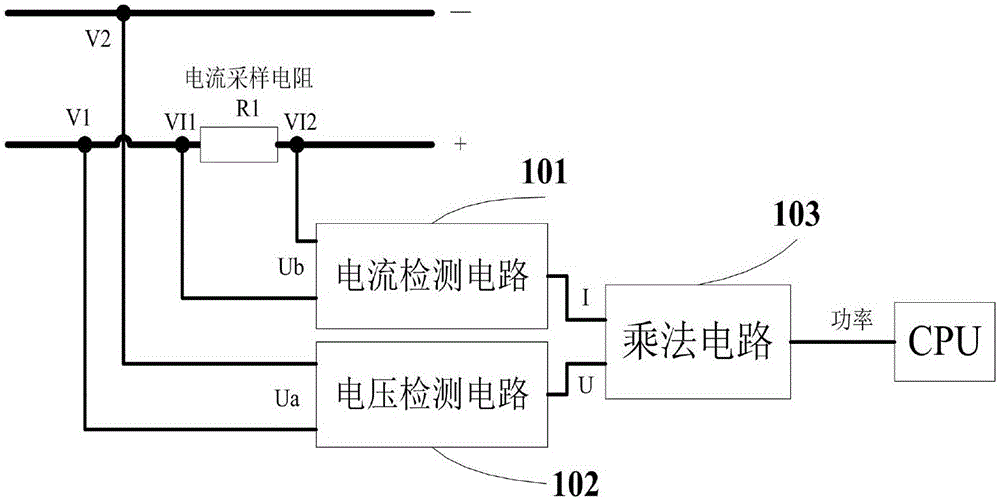 Power detection circuit for switching power supply