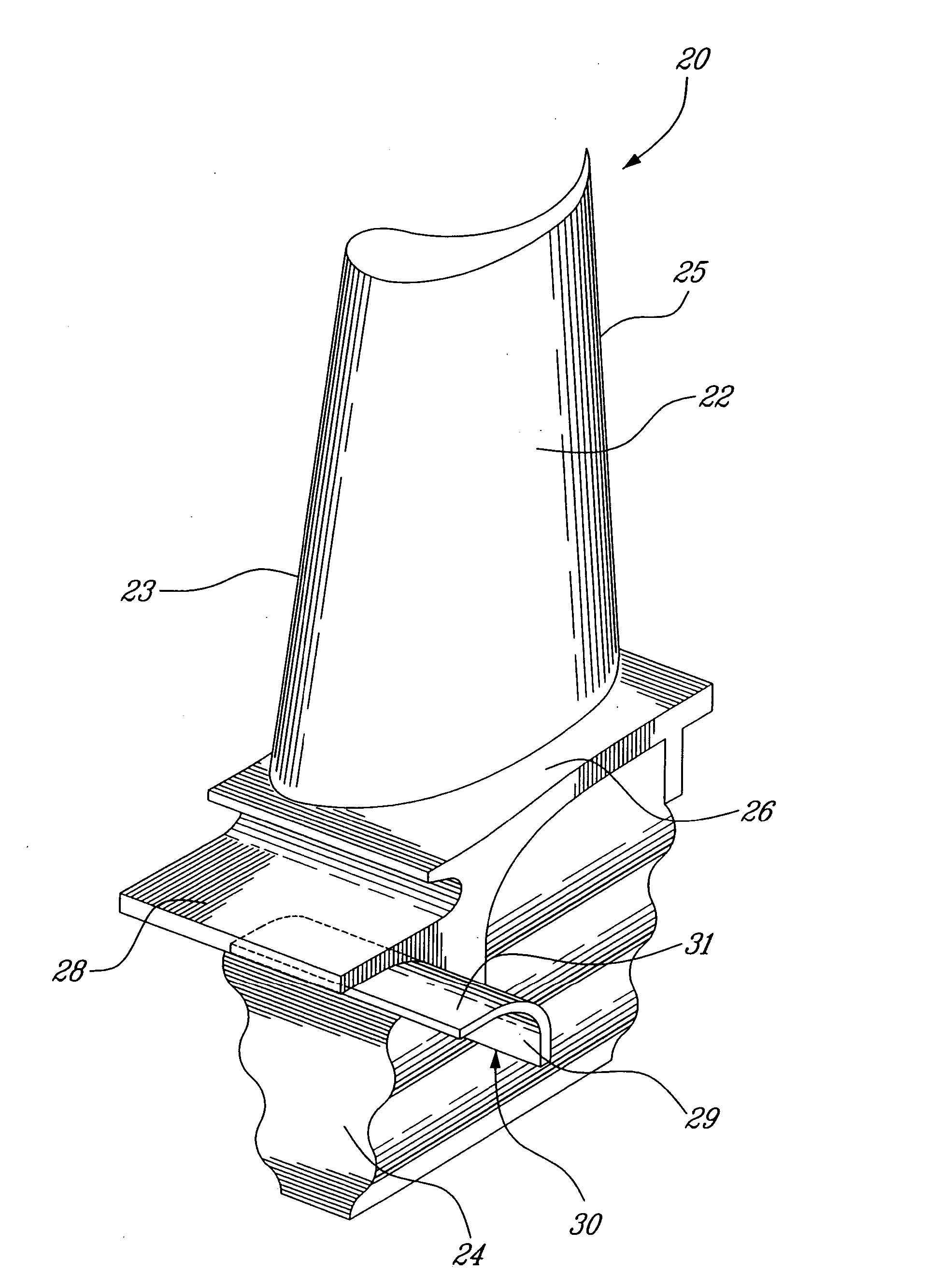 Blades for a gas turbine engine with integrated sealing plate and method