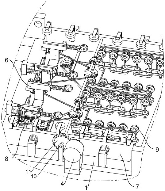 A feeding device with guiding function for high imaging tempered glass furnace