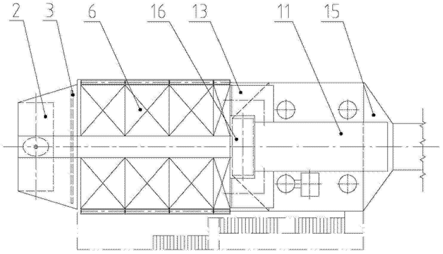 Front-bag and rear-electricity combined flow distribution deduster