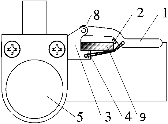 Split type micro extensometer for measuring tensile deformation of small in-situ tension tester
