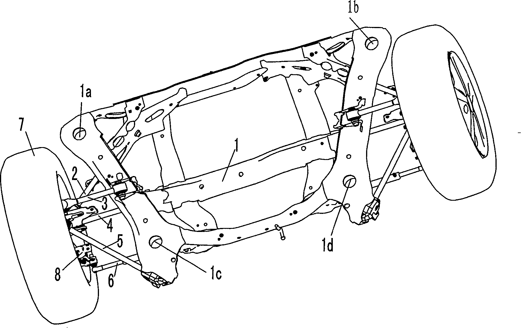 Rear suspension for automobile