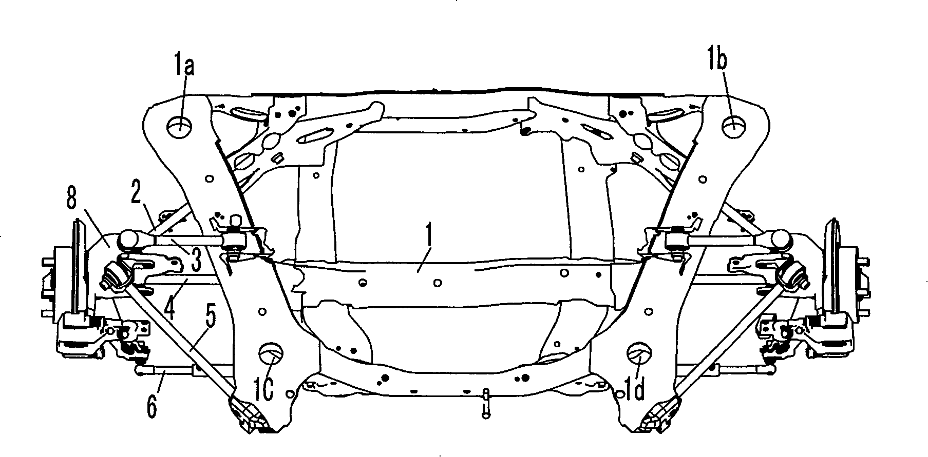 Rear suspension for automobile