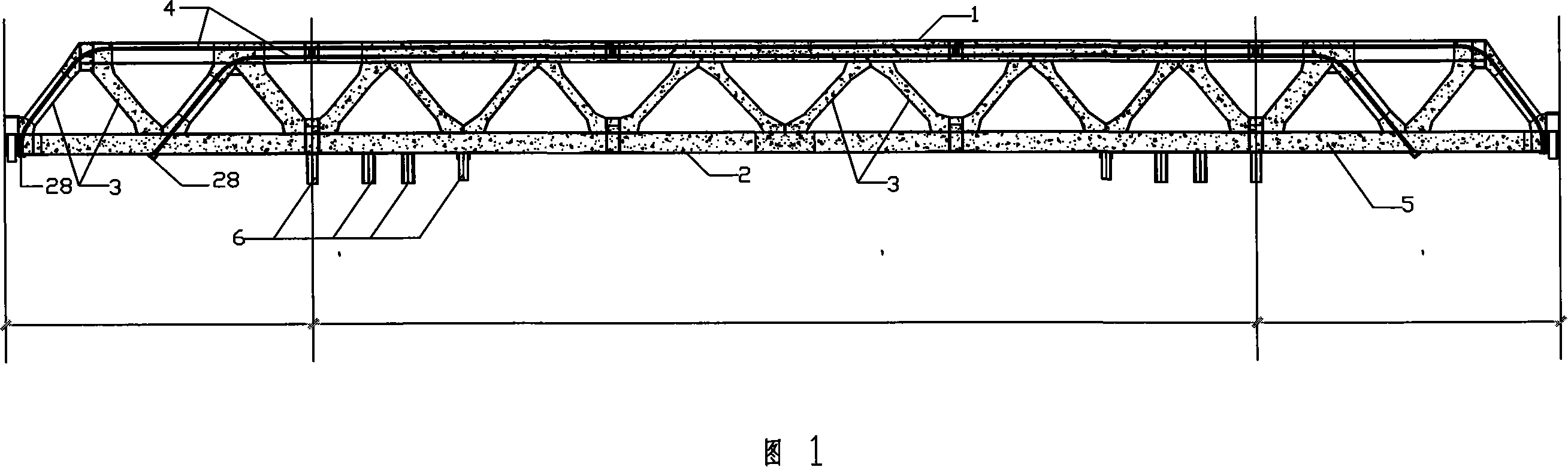 Steel pipe integral girders for constructing prestressing force and construction method thereof