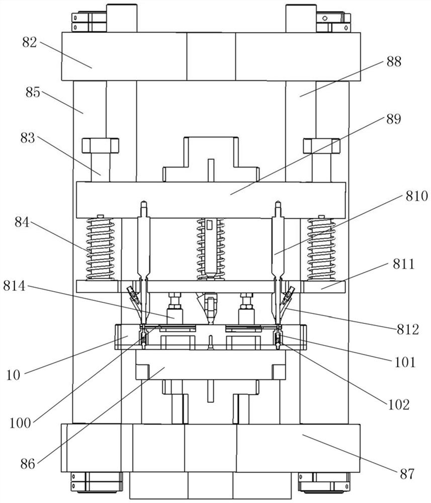 Pressing machine for riveting rivets of telescopic connecting rod of intelligent clothes hanger