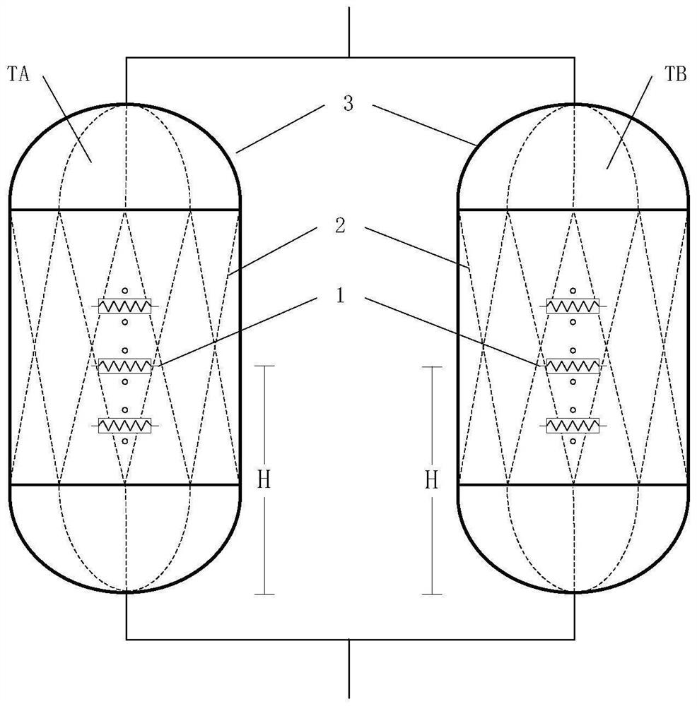 Device and method for measuring unbalanced discharge of orbital transfer parallel storage tanks of high-orbit satellite