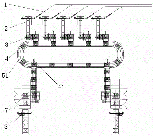 A packing and sealing process for carton packaging production and a device for realizing the process