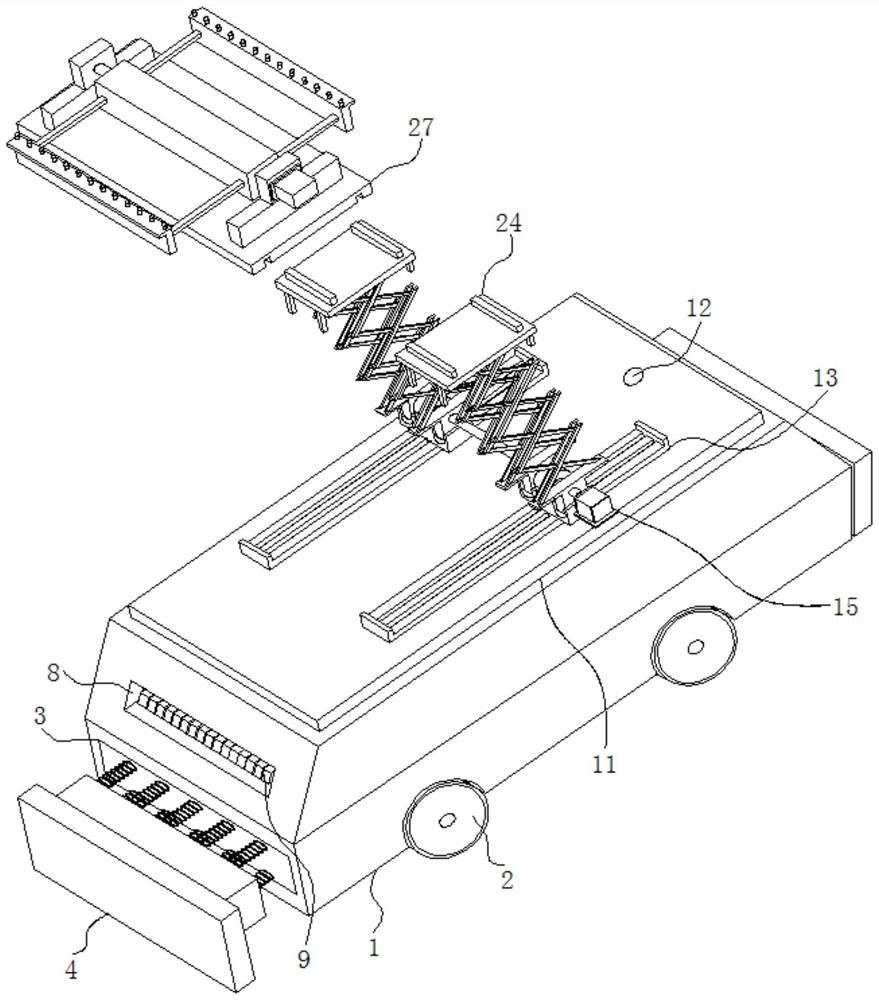 A rotatable and adjustable lifting agv trolley with laser guidance function