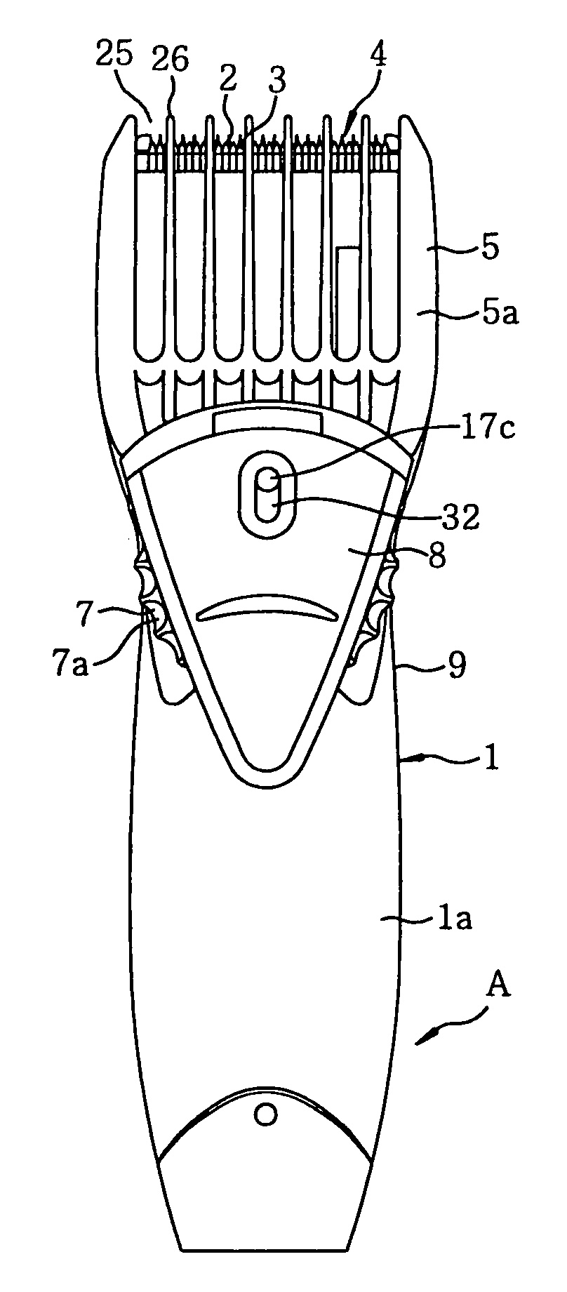 Hair trimmer with rattle dampening structure