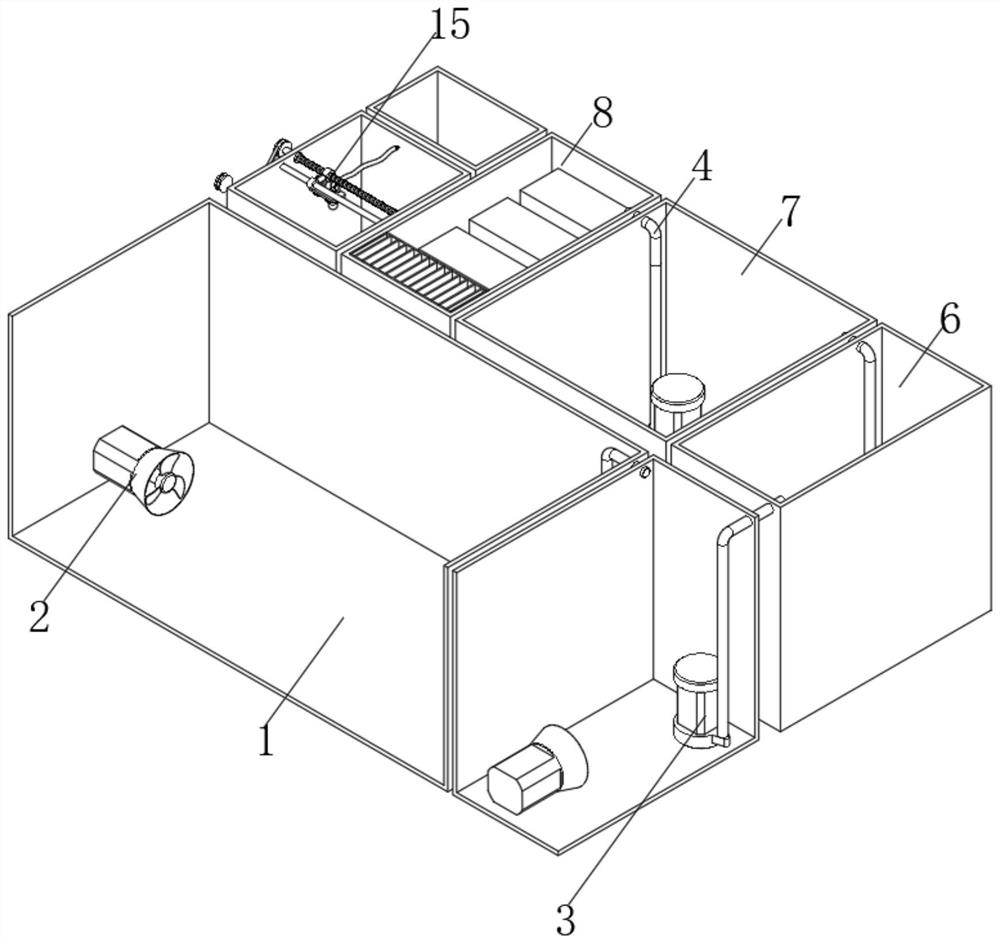 Electrochemical coupling membrane biological treatment process and system for town sewage treatment