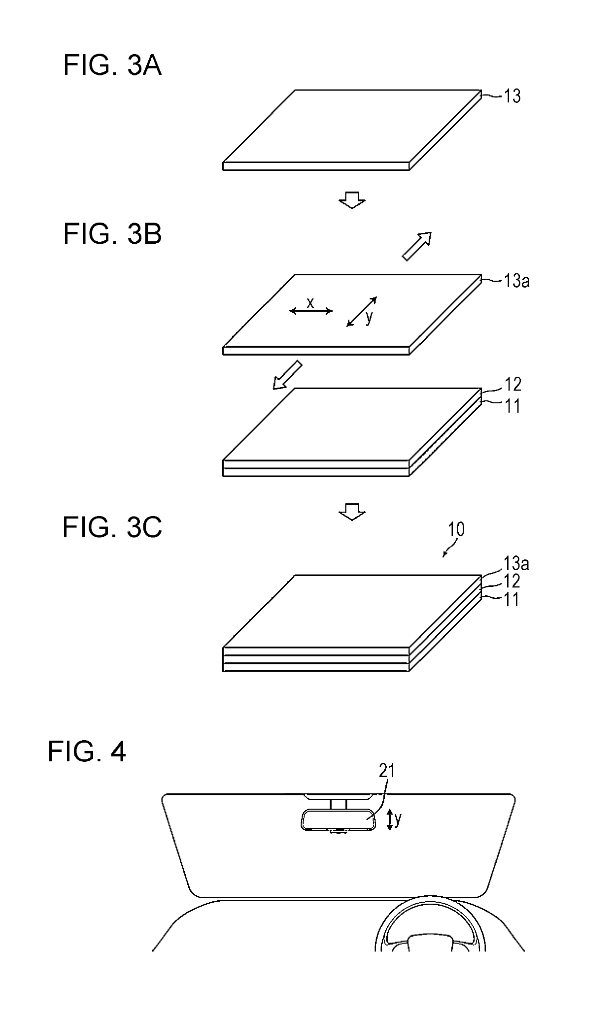 Laminated body, method for producing laminated body, and rearview mirror for vehicle