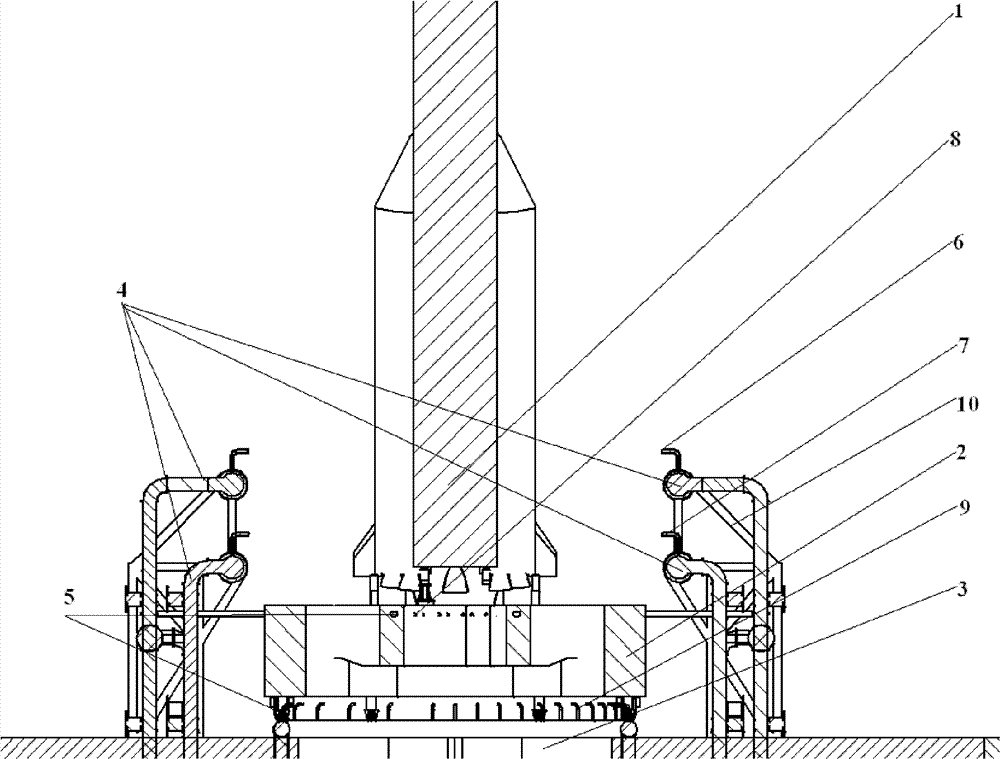 Water injection, cooling and denoising system for rocket launching