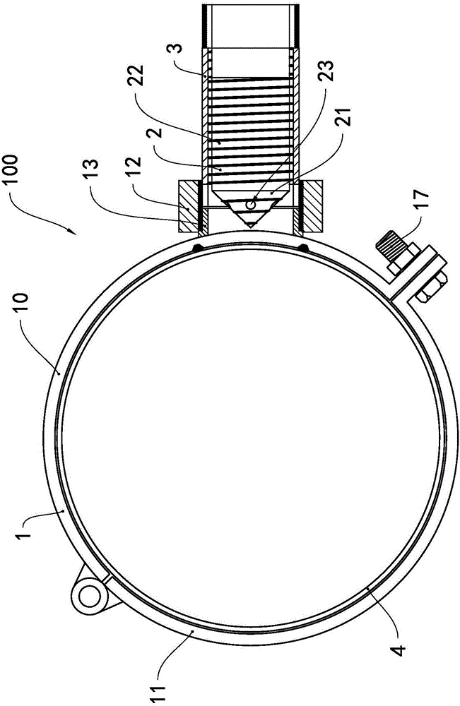 Pipeline hole opening device and pipeline hole opening method