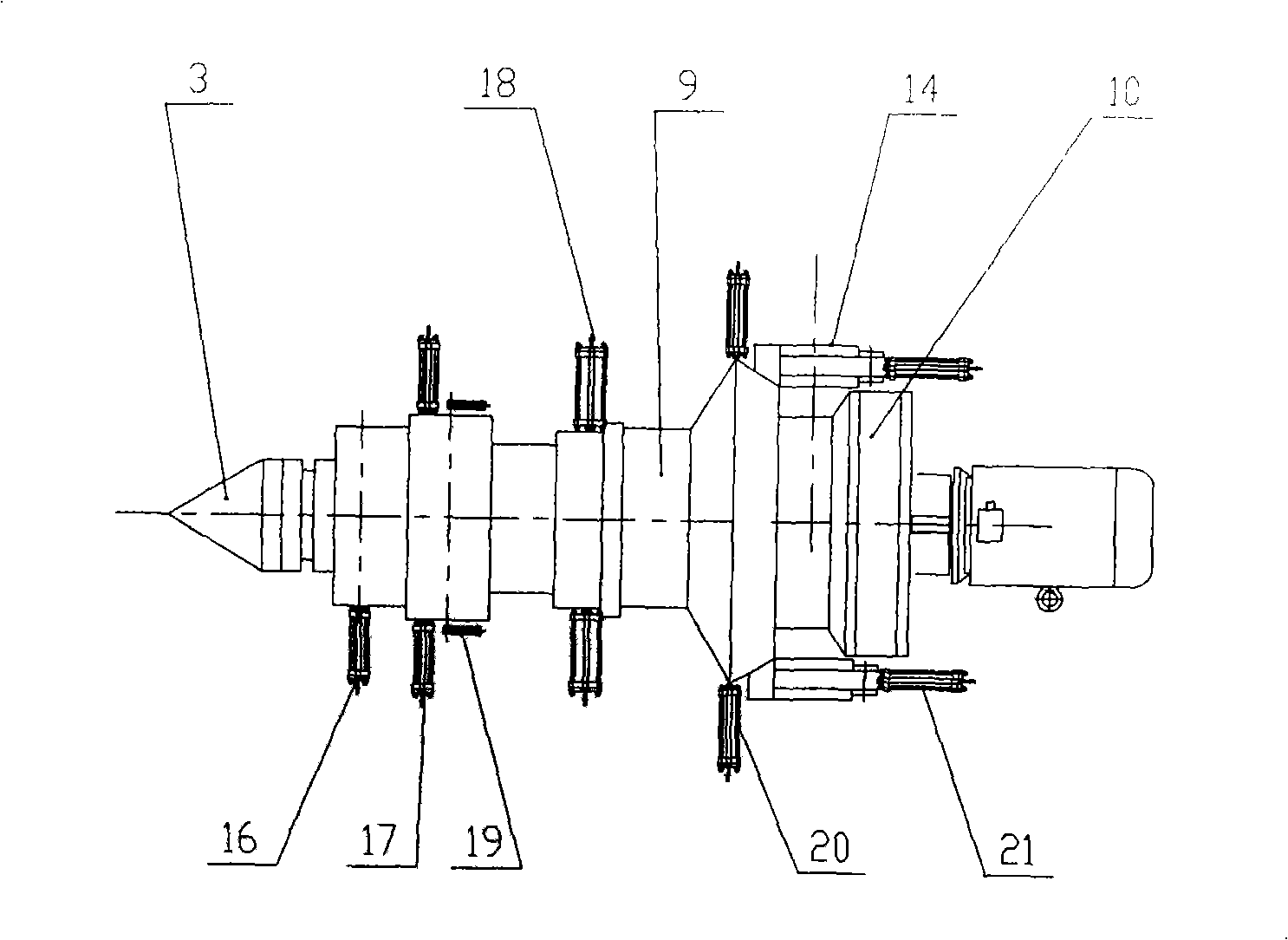 Helical blade rolling mill