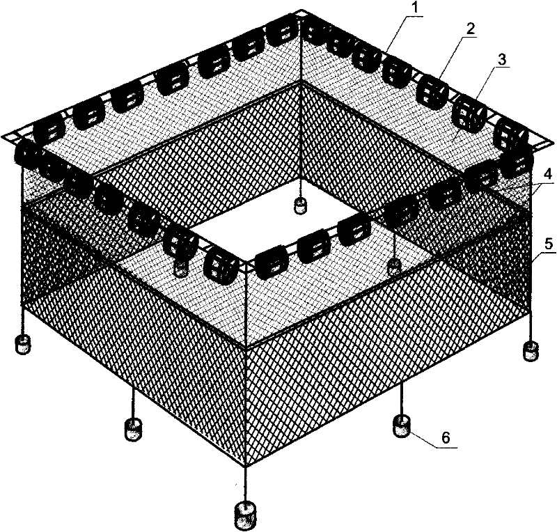 Method for processing net-combined-type neritic square net cage