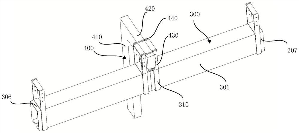 Rail hoisting structure and suspension type rail transit system