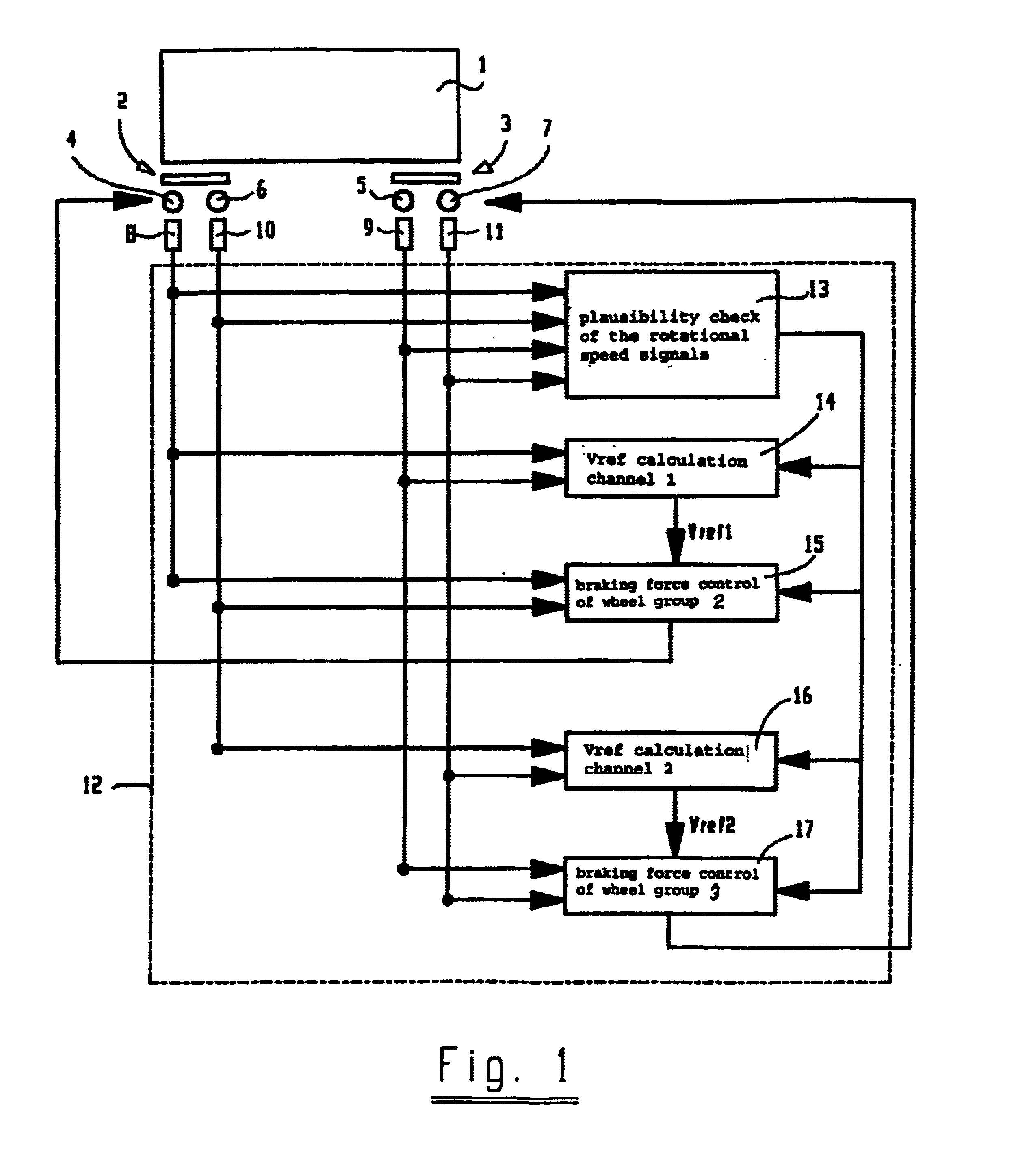 Braking system for vehicle provided with ABS or an anti-skid protection system
