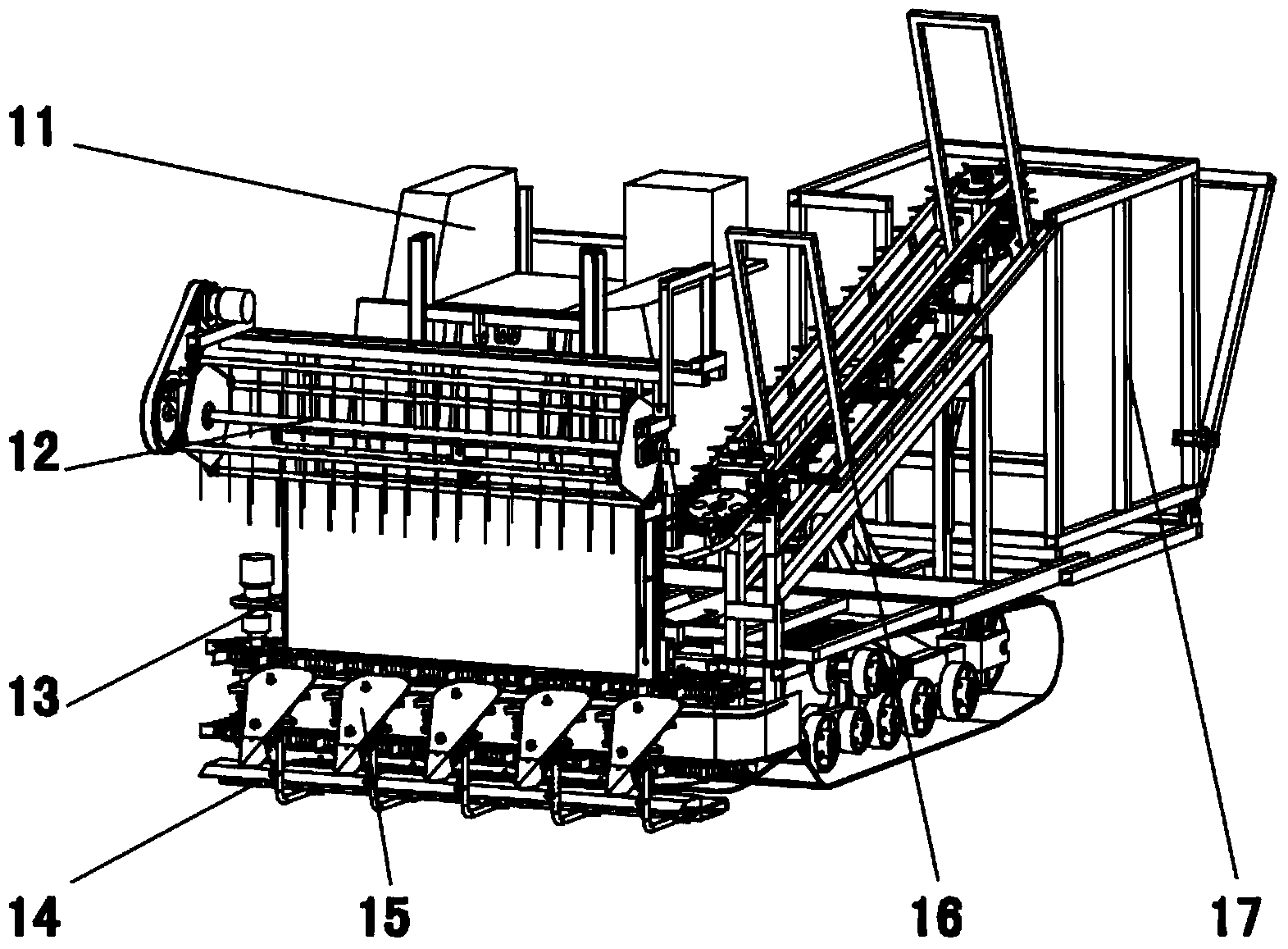 High and thick-stalk crop harvester