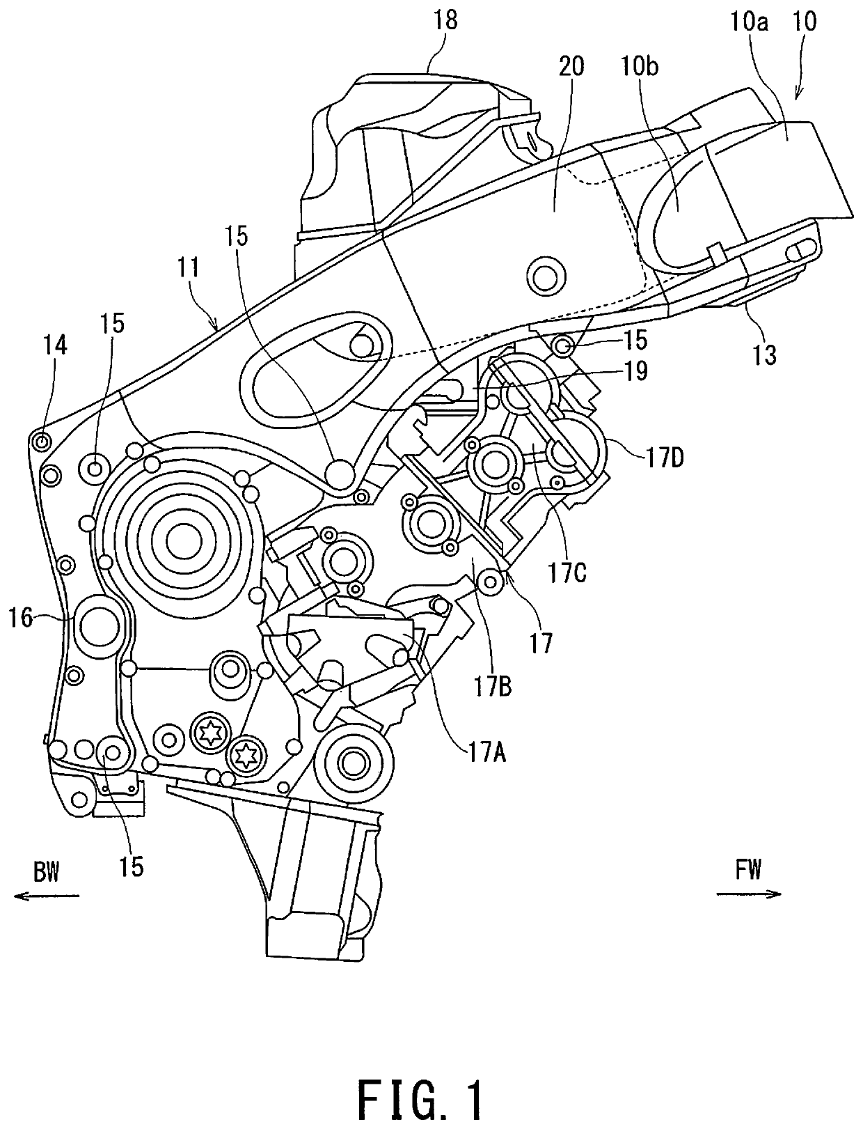 Intake duct structure of motorcycle