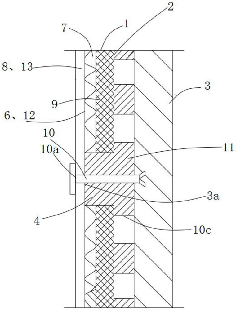 Method and structure used for board thermal insulation system falling, cracking and seepage repair reinforcing