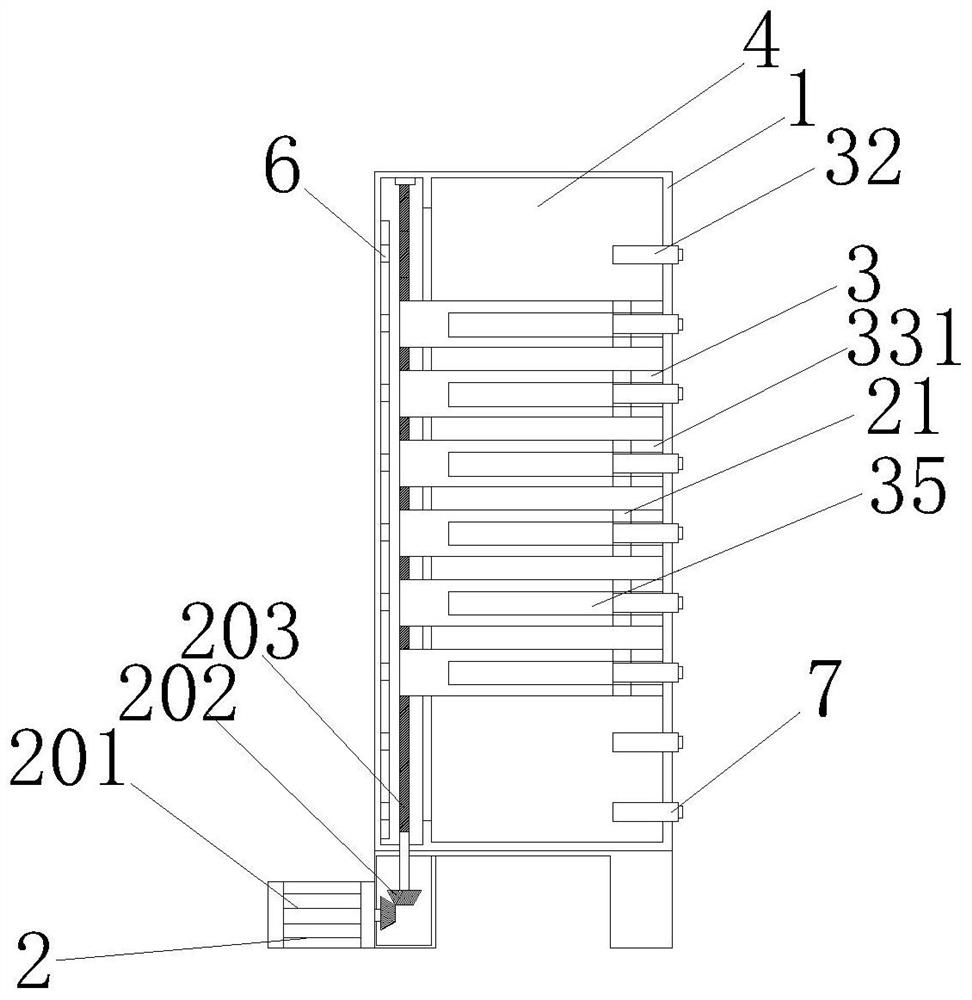 A high-temperature disinfection device for tableware based on vertical disinfection of kitchenware