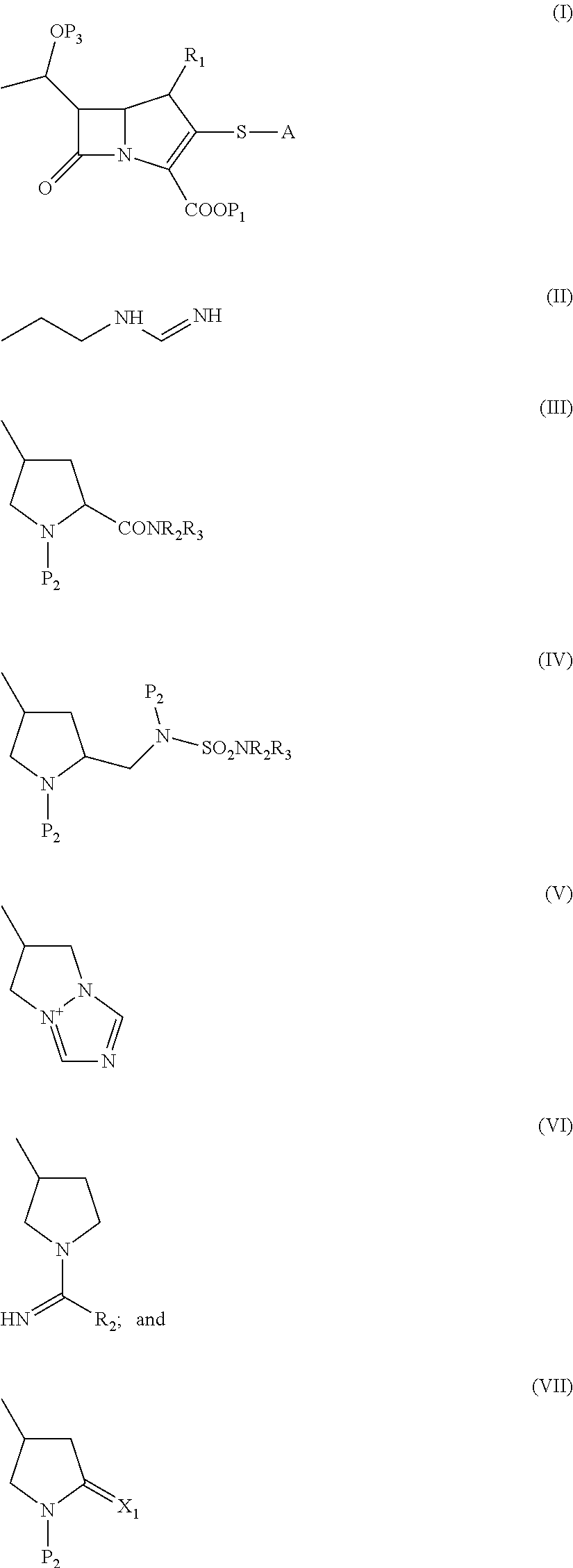 Process for the preparation of carbapenem compounds